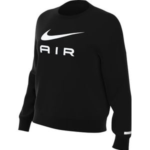Nike DV8054-010 W NSW AIR FLC Crew T-Shirt Dames Zwart/Wit Maat XS, zwart/wit, XS