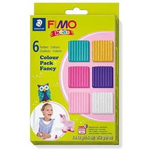 STAEDTLER Ovenhardende modelleermassa FIMO kids, materiaalverpakking ""Girlie"", aantrekkelijke, trendy kleurkeuze voor meisjes, bijzonder zacht, hoge kwaliteit, met 6 blokken van 42 gram, 8032 02