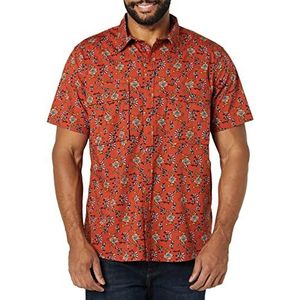 Amazon Essentials Heren Standard-Fit korte mouwen twee-pocket utility shirt (voorheen Goodthreads), klei bloemenprint, X-Large lang