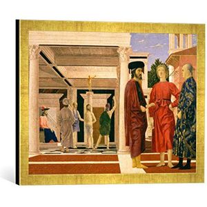 Fotolijst van Piero della Francesca ""Geisselung Christi"", kunstdruk in hoogwaardige handgemaakte fotolijst, 60x40 cm, Gold raya