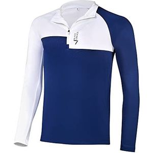 Black Crevice Heren ski-rolli met ritssluiting, functioneel shirt met lange mouwen, in verschillende kleuren en maten, flexibel en ademend herenshirt met lange mouwen, wit/marine, M