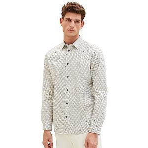 TOM TAILOR Regular fit overhemd met patroon voor heren, 32295-off white grid design, XXL
