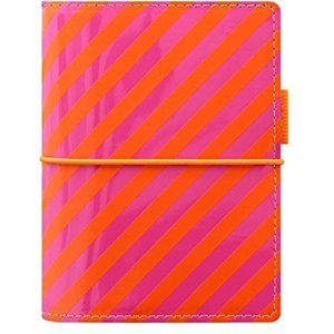 Filofax 22576 afsprakenplanner, Pocket Domino Patent, oranje/roze strepen