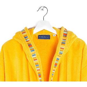 Caleffi Yupi Junior badjas met capuchon, ongelooflijke zachtheid, wasbestendig, hoogwaardige katoenen stof, niet-giftige kleurstoffen, geel, 8-10 jaar, katoen