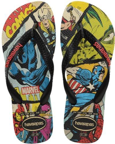 Havaianas Unisex Kids Top Marvel Classics (Mini Me) Teenslippers, Zwart Zwart Rood, 5.5/6 UK