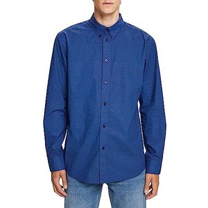 ESPRIT Button-down-overhemd met patroon, 100% katoen, bright blue, S