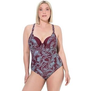 Ulla Popken - Badpak - Bessen - Full Cup - Minimizer - Met Beugel - All-over Patroon