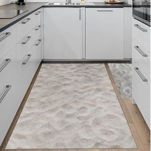 Tadi Imperio1979 pvc-vinyl tapijt, digitaal, zand, voor woonkamer, keuken, woonkamer, hal, badkamer of slaapkamer, met pvc-achterkant, antislip en glad, wasbaar.