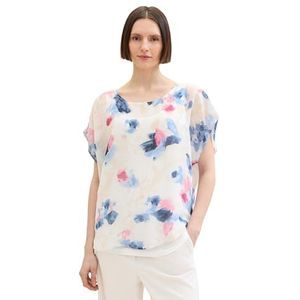 TOM TAILOR T-shirt voor dames, 36400 - Roze Navy Aquarel Design, 3XL