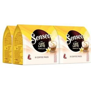 SENSEO Koffiepads Café Latte Vanilla (32 Pads - Vanilla Latte Pads voor SENSEO Koffiepadmachines - Latte Koffie met Vanillesmaak) - 4 x 8 Pads