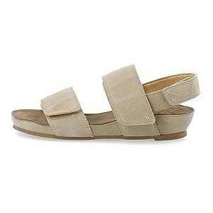 CA'SHOTT A/S CASAVA 61201222 Velcro Suede platte sandalen voor dames, beige, 40 EU, beige, 40 EU
