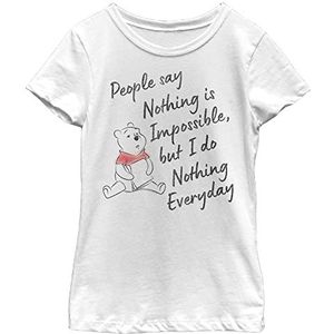 Disney Winnie The Pooh Nothing is Impossible Girl's Solid Crew Tee, wit, XS, Weiß, XS