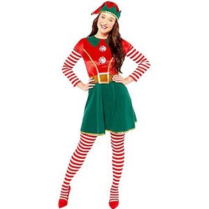 Volwassen Elf Lady Fancy Dress Kerstkostuum (UK Jurk 18-20)