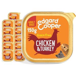 Edgard & Cooper Natvoer voor Honden - Graanvrij en Boordevol vers vlees (Kip/Kalkoen, 150g x 11)