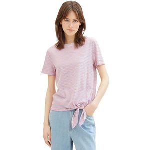 TOM TAILOR Denim T-shirt voor dames, 34684 - Blauw Rood Wit Streep, XS