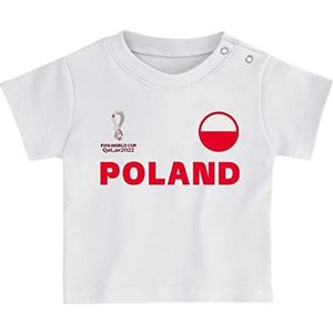 FIFA Unisex Kids Officiële Fifa World Cup 2022 Tee & Short Set - Polen - Home Country Tee & Shorts Set (pak van 1), Rood, 18 Maanden