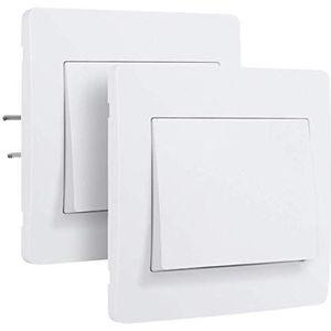 Wisselschakelaar - inbouwschakelaar - wandschakelaar - wandschakelaar - inbouwmontage - serie Diam2 draadloze wissel- en wisselset wit 739280