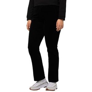 Ulla Popken Dames corduroy broek, mandy broek, zwart, 42