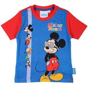 Mickey, T-shirt, jongens, meisjes, (2 tot 10 jaar), poloshirt, tanktop, overhemd, bedrukt, kleding, uniseks, kinderen, sport, ademend, model MIC36-0857 S2-5A, Rood, 5 Jaar