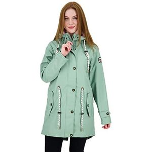 Ankerglut Dames Friesennerz regenjas met capuchon, waterdicht, weerbestendig, windbreaker, overgangsjas, #Ankerglutliebe regenjas, Slate Gray, 38