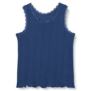 Noa Noa miniature Mini Organic Cotton Pointelle T-shirt voor meisjes, Insigniablauw, 3 Jaar