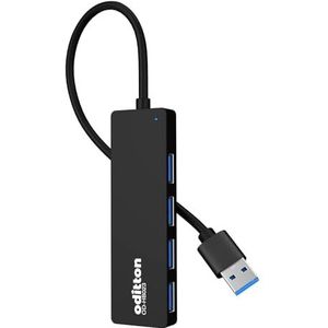 oditton USB-hub, 4-in-1 USB-hub 3.0 voor laptop, 4 x USB 3.0-poort, verbindt muis, toetsenbord en mobiele harde schijf tegelijkertijd voor HP/MacBook/Dell/Lenovo/Surface en meer laptops