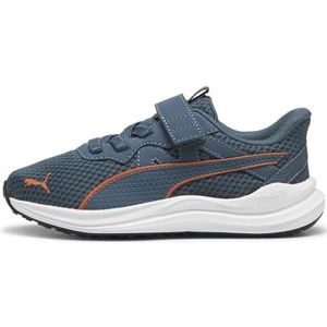 PUMA Uniseks kinderen Reflect Lite AC+PS sneakers, Gray Skies Flame Flicker PUMA Wit, 33 EU