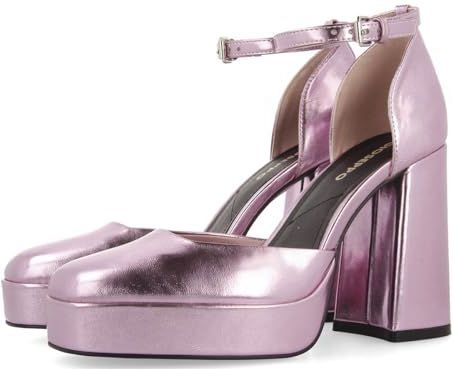 Gioseppo - Assynt - Platformschoenen - Roze - Brede Hak - Verstelbare Enkelband