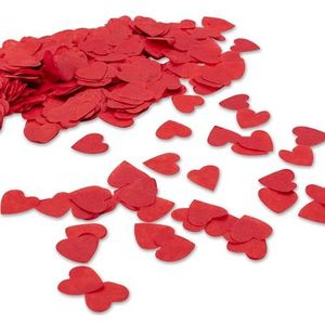 Decoraparty Hartvormige confetti in rood, decoratie voor feest, bruiloft, Valentijnsdag, vrijgezellenfeest, tafeldecoratie, 15 g