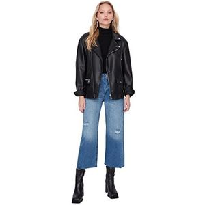 Trendyol Dames Culotte Jeans, Marineblauw, 36, marineblauw, 62