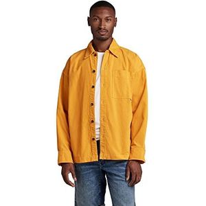 G-STAR RAW Men's Boxy Fit shirt met lange mouwen, geel (dull yellow gd C436-D849), L, Geel (Dull Yellow Gd C436-d849), L