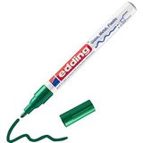 edding 751 glanslakmarker - groen - 1 verfstift - ronde punt 1-2 mm - verfpen voor glas, stenen, hout, plastic, papier - waterproof, hoge dekking