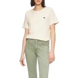 T-shirt - Katoen - Casual Snit - Ronde Hals - Hartborduurwerk