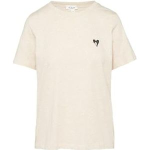 T-shirt - Katoen - Casual Snit - Ronde Hals - Hartborduurwerk