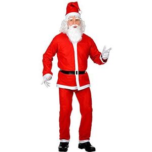 Santa Claus"" (jas, broek, riem, hoed, baard met snor) - (één maat past de meeste volwassenen)