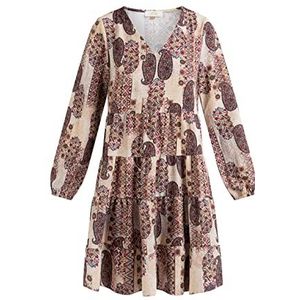 usha FESTIVAL Rakata patchwork-jurk voor dames, crème, meerkleurig, L