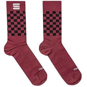 SPORTFUL 1121543 CHECKM wintersokken unisex rood WINE zwart S