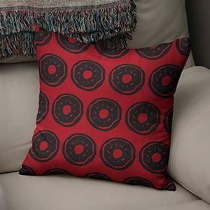 BonaMaison Decoratieve Kussensloop, Rood Zwart Kussenhoezen Bank, Zitkussen, Decoratieve Kussenhoesjes, Kussensloop; Sofa, Slaapkamer, Kantoor, Auto 50x50 Cm - Ontworpen en vervaardigd in Turkije