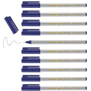 edding 89 - fineliner - blauw - 10 stiften - extra-fijne ronde punt 0,3 mm - viltstift voor fijn en precies schrijven, accentueren, tekenen - voor kantoor, school en thuis