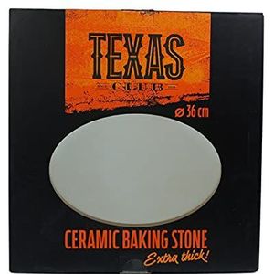 TEXAS CLUB Pizza Baking Stone 36 cm grote keramische baksteen geschikt voor Kamado BONO Media and Grande Grill Models Beige