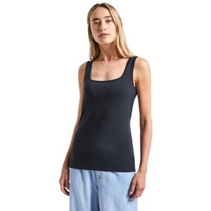 STREET ONE - Shirttop - Deepwater Blue - Met Square Neck