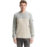 Tom Tailor - STRUCTURED MIX CREWNECK - Heren Trui - Veelkleurig - Regular Fit