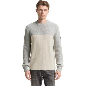 Tom Tailor - STRUCTURED MIX CREWNECK - Heren Trui - Veelkleurig - Regular Fit