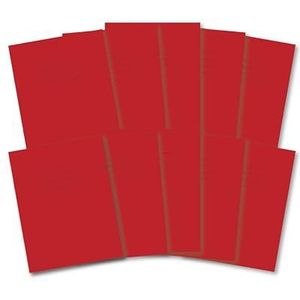 Hamelin A5 oefenboeken, 48 pagina's, rood, pak van 10 voor school, 8 mm gelinieerd en marge (9 x 7)