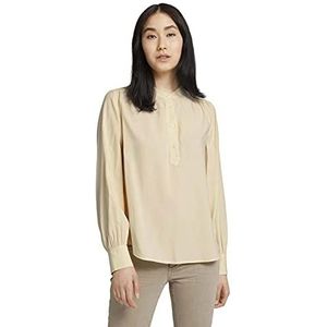TOM TAILOR Dames blouse met opstaande kraag 1027074, 27469 - Smooth Light Sand, 36
