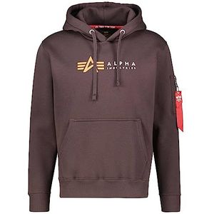 Alpha Industries Label Hoody Sweat met capuchon voor heren Hunter Brown
