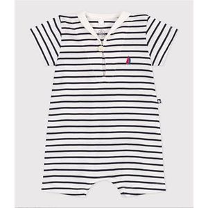 Petit Bateau - Combicourte - Marineblauw - Korte Romper - Gestreept Katoen