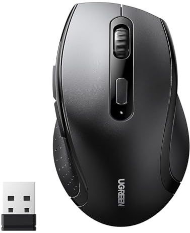 UGREEN - Draadloze Muis - Zwart - Ergonomisch Ontwerp - 1600 DPI - 6 Knoppen