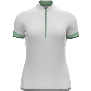 Fietsshirt Odlo Women S/U Collar S/S 1/2 Zip Essential White Hemlock