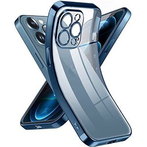 Supdeal Kristalhelder hoesje voor iPhone 12 Pro Max, [nooit geel] [camerabescherming], dunne slanke pasvorm, transparante zachte siliconen telefoonhoes hoes, 6,7 inch, blauw